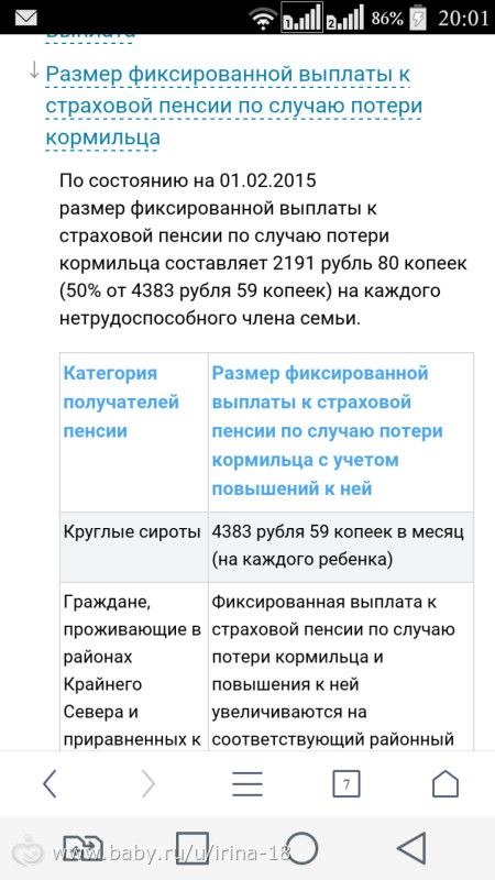 Потеря кормильца пособие размер на ребенка 6 лет Лучше
