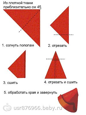 Как сшить шапочку на костюм красной