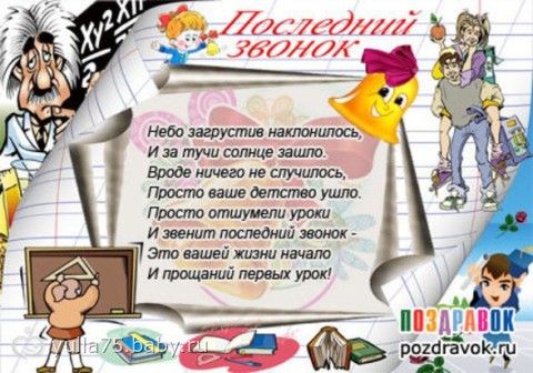 Поздравление от родителей на последний звонок для детей