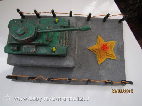 Поделка к 70-летию ВОВ &quot;Памятник Танкистам&quot;