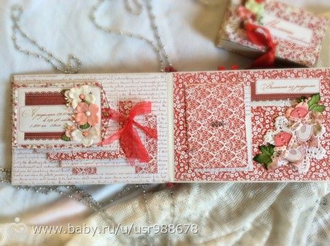 Необычный !красный!альбом первого годика малышки Полины!!!