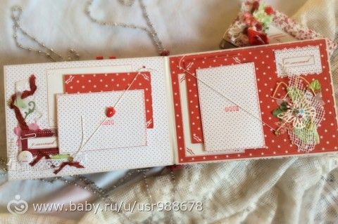 Необычный !красный!альбом первого годика малышки Полины!!!