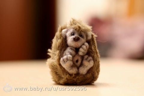Некоторые из моих работ. Ёжики. Сухое валяние
