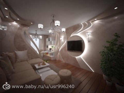варианты дизайна зала.визуализация вариант №1