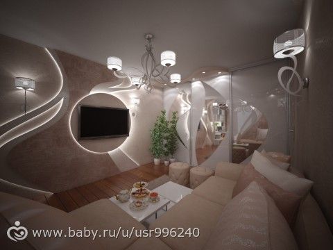 варианты дизайна зала.визуализация вариант №1