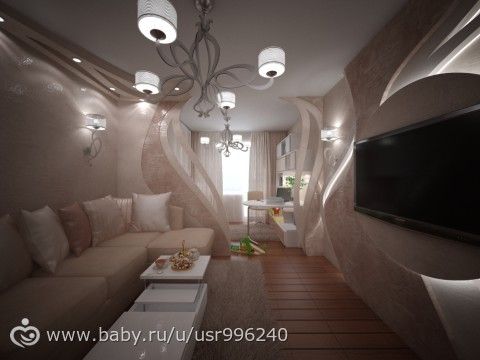 варианты дизайна зала.визуализация вариант №1
