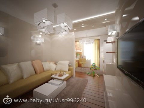 варианты дизайна зала.визуализация вариант №2
