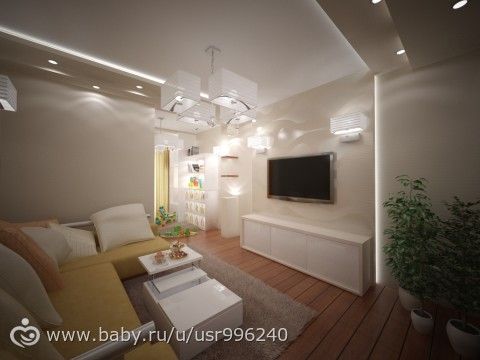 варианты дизайна зала.визуализация вариант №2
