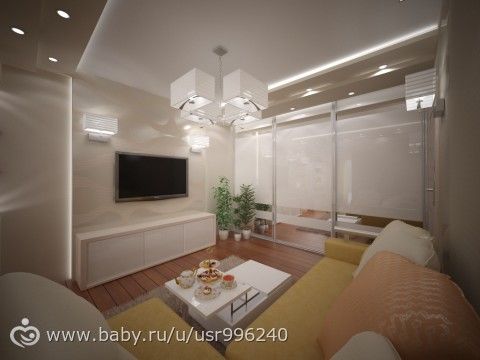 варианты дизайна зала.визуализация вариант №2
