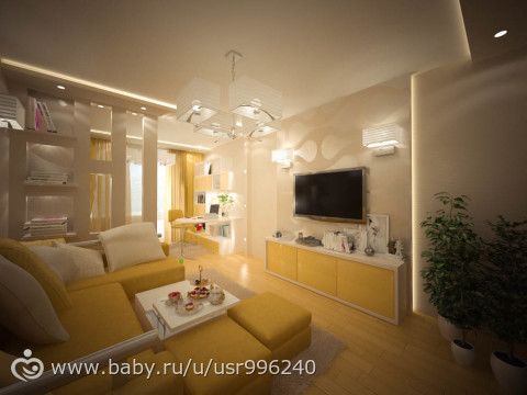 варианты дизайна зала.визуализация вариант №3