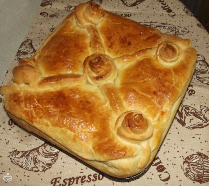 Пирог с грибами, рисом и яйцами Пирог с грибами, рисом и яйцами