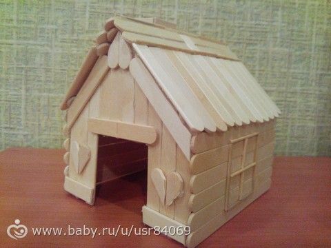 Мой первый домик из палочек от мороженого :)