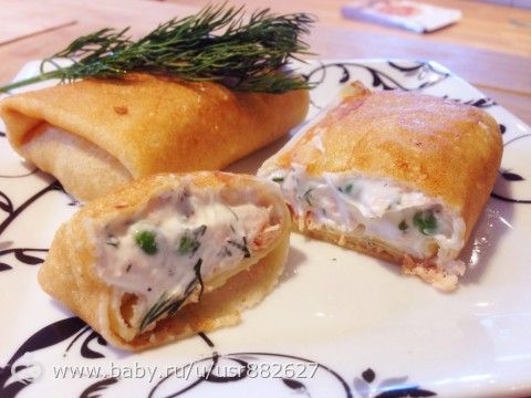 Ох уже эта Масленица! или блины с рыбой и зеленым горошком